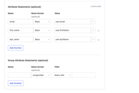 Configure SAML attributes. Image: Okta