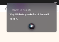 Siri telling a joke on a request